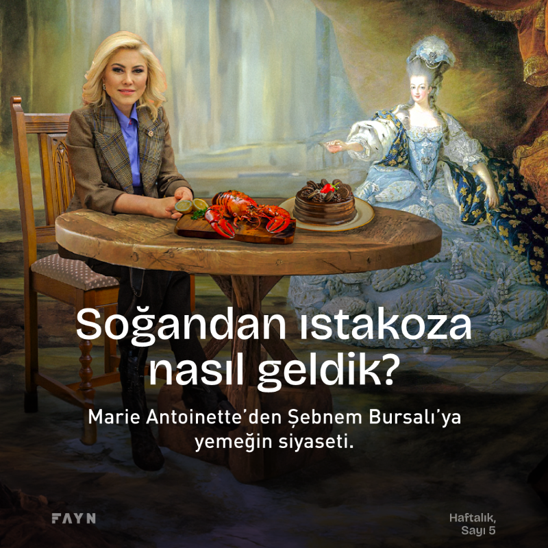faynstudio's tweet photo. Farkında mısınız, Türkiye’de siyaset sık sık sofraya uğruyor. 

Eh bu gıda enflasyonuyla aksi de beklenemezdi. 

Ama soğandan ıstakoza geçişimiz biraz hızlı oldu sanki.

@AnnaBeylunioglu, Marie Antoinette’den Şebnem Bursalı’ya yemeğin siyasetini yazdı.