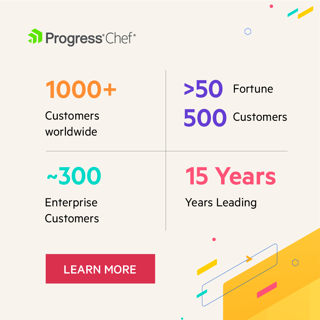 With a proven track record in IT automation, our customers rely on us to lead them through their automation journey with confidence. Join countless others who have put their trust in Chef and experience the transformative power of automation today. chef.io #DevOps