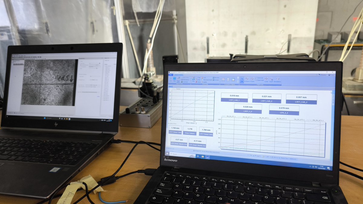 Ensayo hasta fisuración sobre uno de los muros ejecutados en el marco del proyecto #PREHEALING. Ahora a esperar que las estrategias de #selfhealing empleadas consigan sellar las fisuras! 
#NextGenerationEU <a href="/CITEEC_udc/">CITEEC - R&I Centre on Civil Eng and Building</a> <a href="/UDC_gal/">Universidade da Coruña</a>
<a href="/bgfonteboa/">Belén González Fonteboa</a> <a href="/juanluisperez/">Juan Luis Pérez</a> <a href="/b_canteroch/">Blas Cantero</a> André Garrido