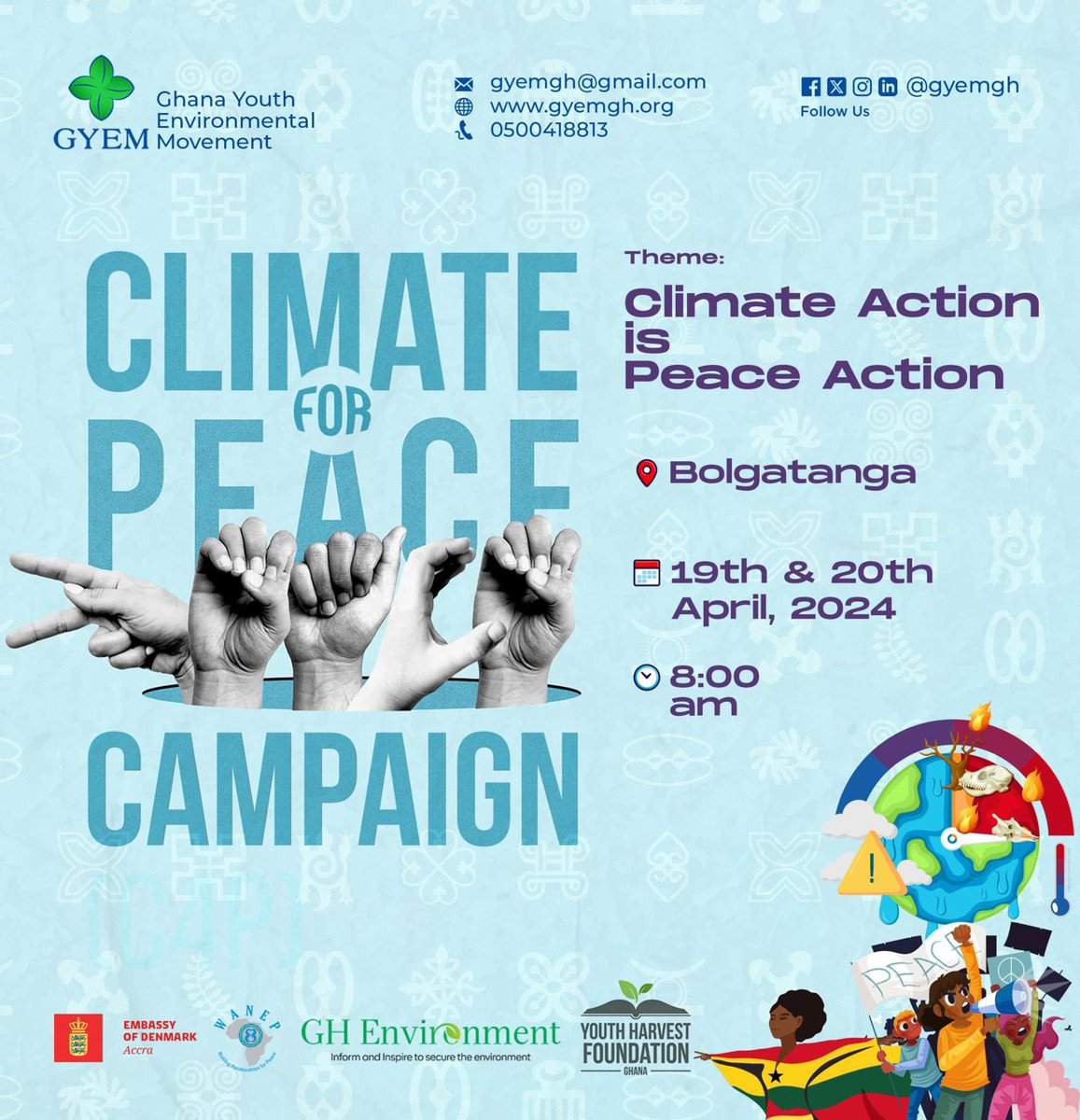 Support the #Climate4Peace campaign - raising awareness of the link between climate action (SDG 13) and peacebuilding (SDG 16).