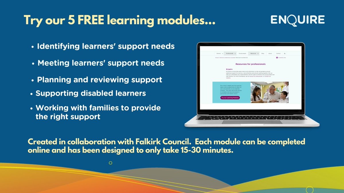 Calling all teachers & education professionals! Do you have a learner who needs additional support? Our free eModules cover identifying, planning and reviewing support, as well as your role as a professional. Find out more: enquire.org.uk/professionals/…