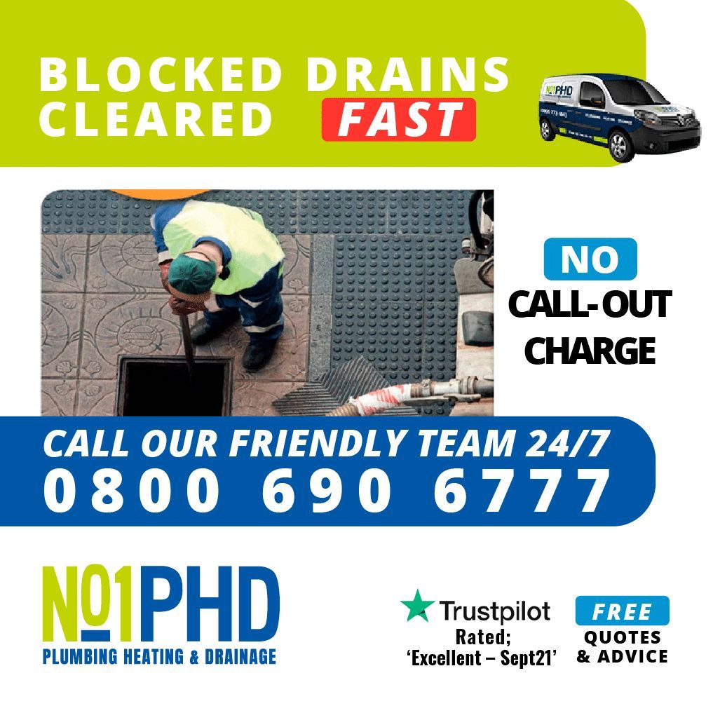 Do you have blocked drains? No1 PHD clear blocked drains fast! Internal/External Drains, High-Pressure Jetting, Manual Rodding. Fully Qualified Engineers with No Call Out Charge. Call them on 0800 690 6777. Read more: buff.ly/3RWgkTX #blockeddrains #emergencyplumbing