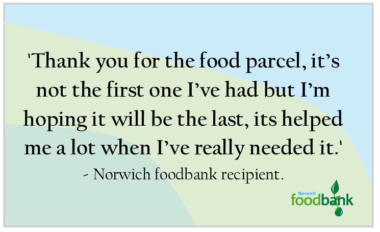 Did you know... More than 60% of our visitors only come once. Those who do need another visit are still welcomed & we ensure our partners @Shelter @CAB_Norfolk @BritishRedCross and moreare on hand to give timely advice & support so the next can be the last visit. #FoodbankFriday