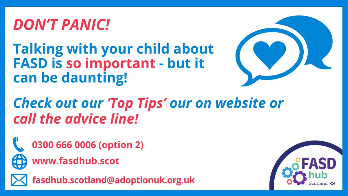 Struggling to have that first conversation about #FASD? On our website you will find our top tips for talking about FASD to children/young people. We also share our favourite resources! ow.ly/kHua50RbmqF #FASDHubUK