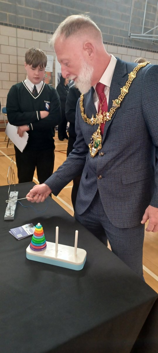 The Mayor attending Saint Bernard's 5th Careers Fair to welcome and thank local employers for attending the event and supporting the careers education of St Bernard's students.