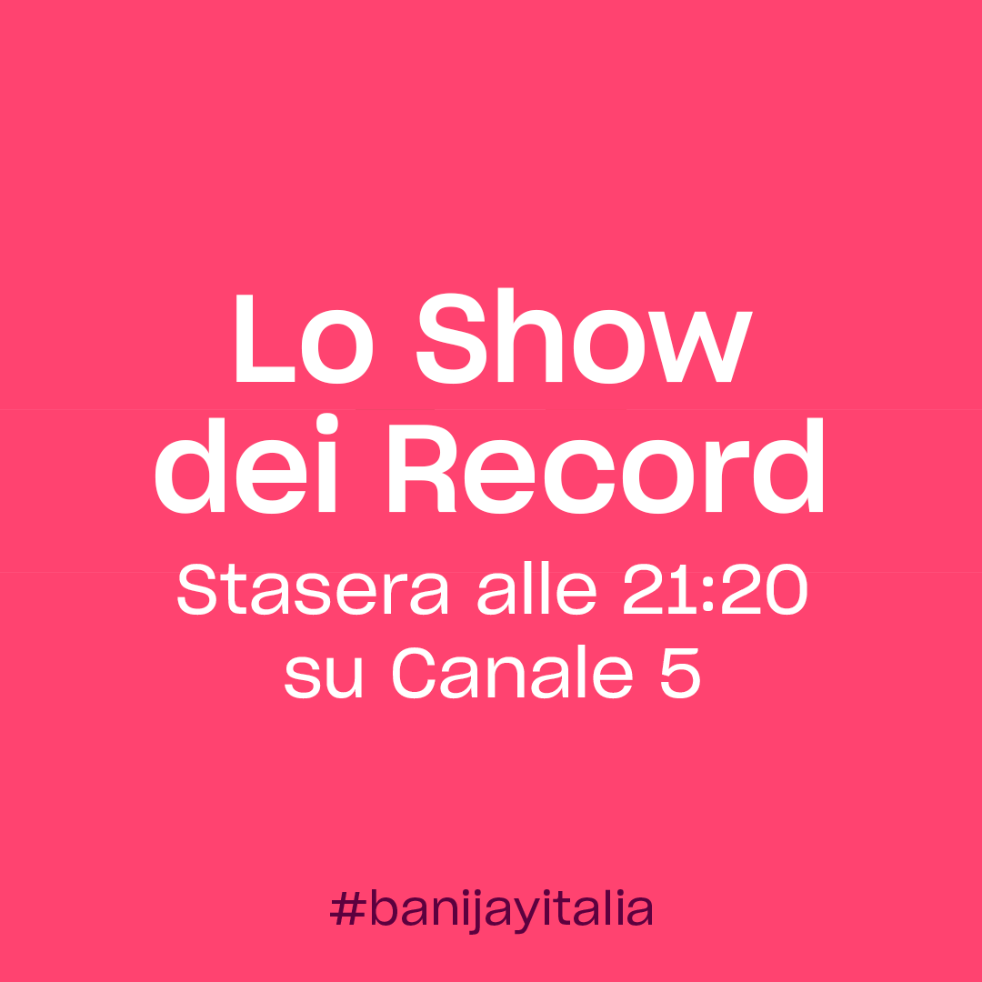 Stasera non prendete impegni: c'è l'ultimo appuntamento di questa stagione de #LoShowDeiRecord!🏆 Siete pronti a vivere una serata magica con sfide entusiasmanti alla ricerca di nuovi record mondiali? Gerry Scotti vi aspetta in prima serata su #Canale5 📺 Una prod. #banijayitalia