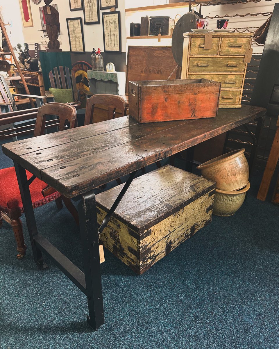 Unit 96 stocked up this week and have some great pieces including this rustic table. See them now 10-5pm #rusticfurniture #rustictable #indoorsoutdoors #newstock #newin #friday #fridayvibes #astraantiquescentre #hemswell #lincolnshire