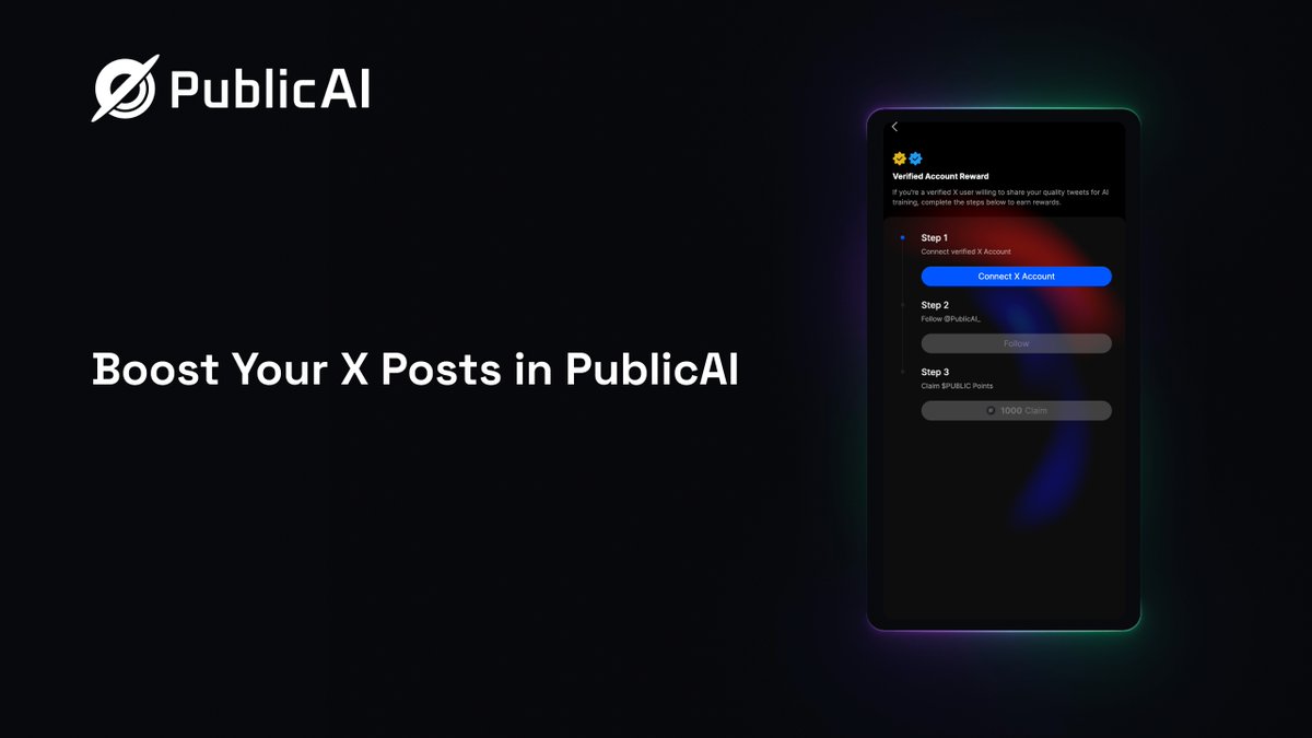 🚀 Great news for X’s verified blue and gold badge holders！ 🌟 Unlock exclusive rewards with @PublicAI_'s Data Hub new feature—connect your account and boost your benefits for each post shared. Elevate the ecosystem of quality data with us. Your expertise is precious!✨ Let's