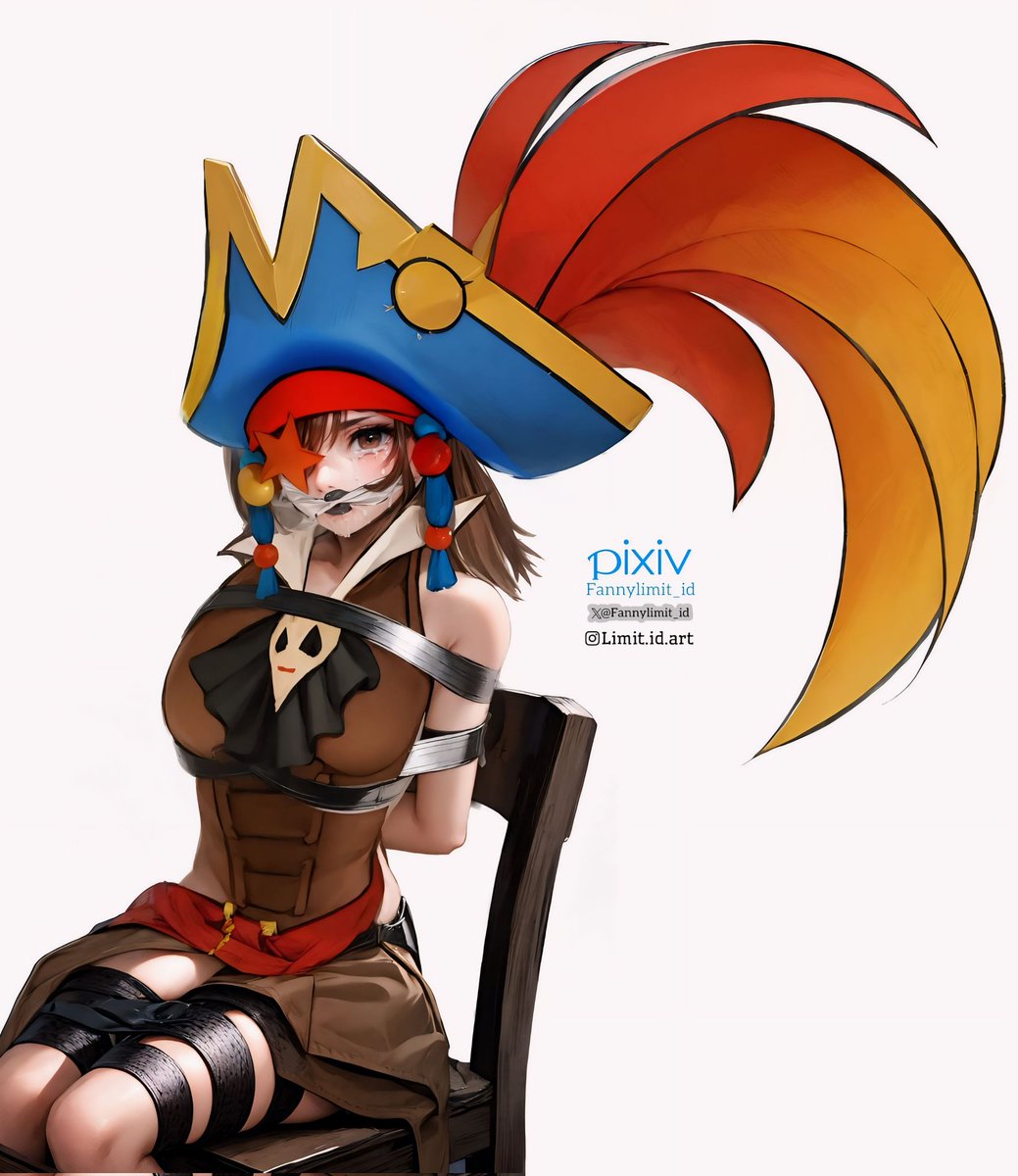 Ruby MLBB skin Starlight Pirate Parrot 

' Di khianati awak kapal, Ruby diiket di kursi dan disumpal penuh dengan kain kotor, mau di lempar ke laut lepas'

@Fannylimit_id

Don't forget to retweet okay 💞
#MLBB
#mlbbfanart
#nsfwmlbb
#mlbbnsfw
#mobilelegendsbangbang
#mlbbbdsm