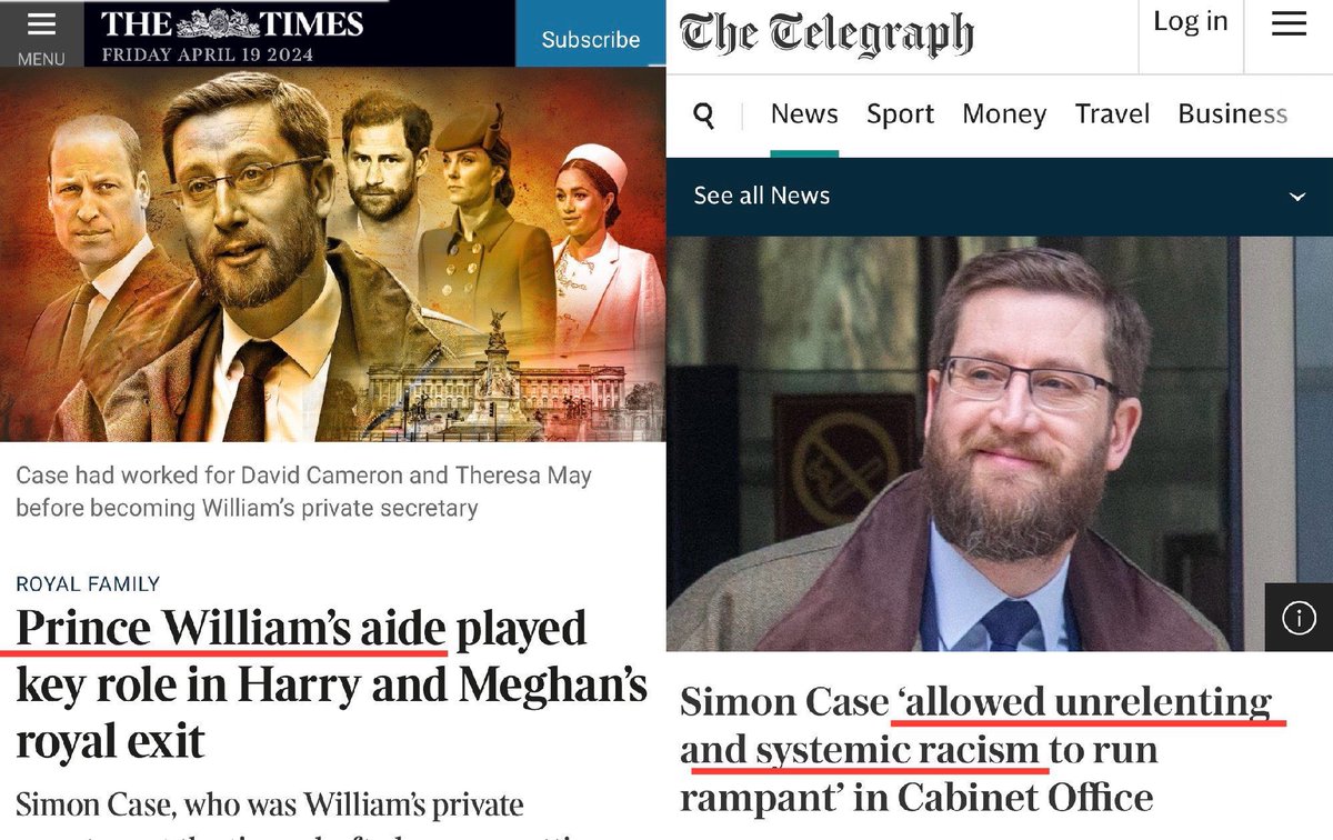 So about Prince William claiming there was no racism in his environment against Duchess Meghan when his right hand man Simon Case is reported to have let it run rampant in the government. = LIAR!!!

BIRDS 🦅 OF A FEATHER FLOCK TOGETHER. 

I believe Meghan and Harry haven’t shared…