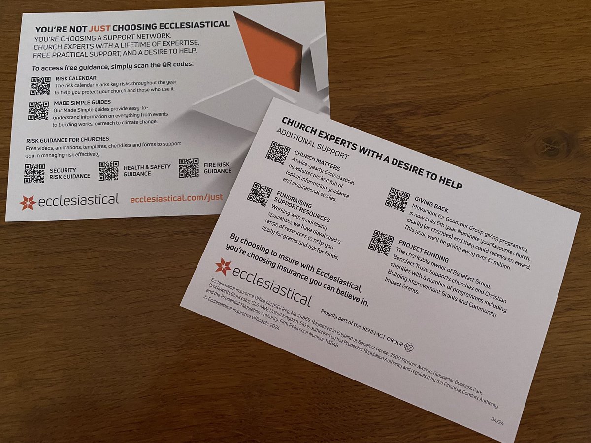 Loving my new @Ecclesiastical #Risk #Management cards to hand out at #events and #training. Looking forward to them having their public debut next week @Lichfield_CofE #clergy #conference