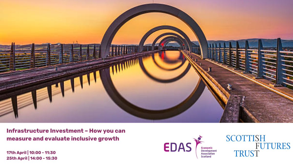 There are still spaces available the ext event on Infrastructure Investment, co-produced by EDAS and @SFT_Scotland 📢 The 2nd event will focus on exploring and operating the new Inclusive Growth measurement framework 🔽 tickettailor.com/events/edas/11…