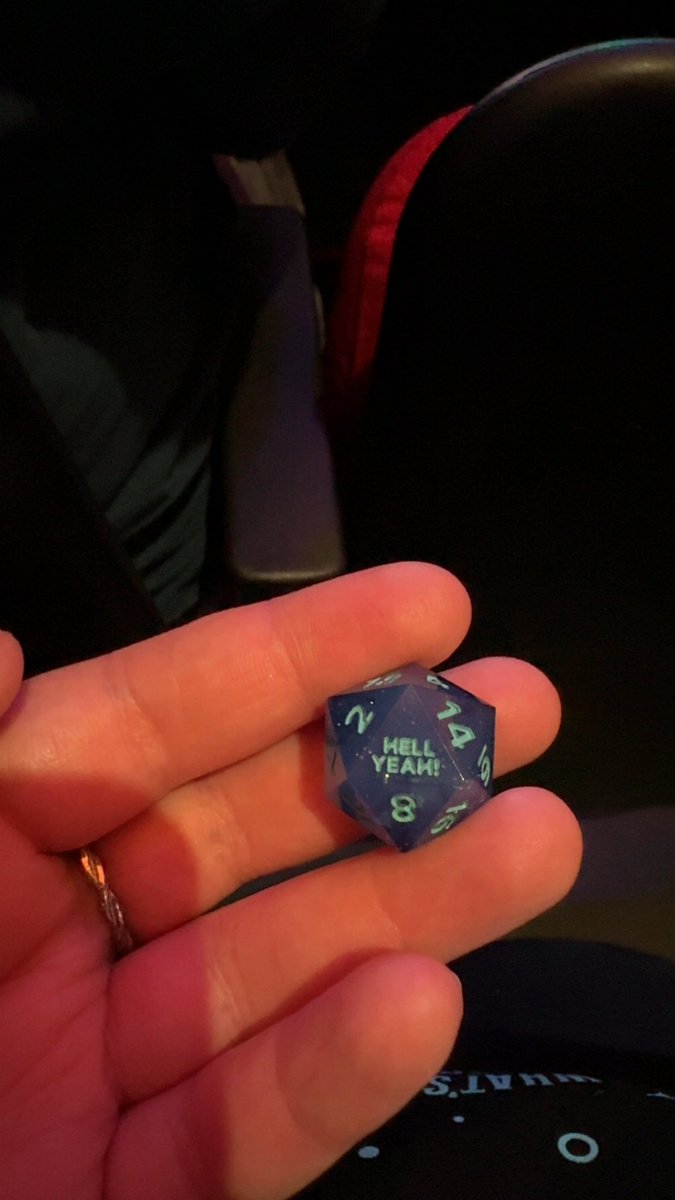 was truly blessed in manchester last night, thought emily was tossing sweets into the crowd, until this bad boy literally hit me, thank u miss axford #dimension20