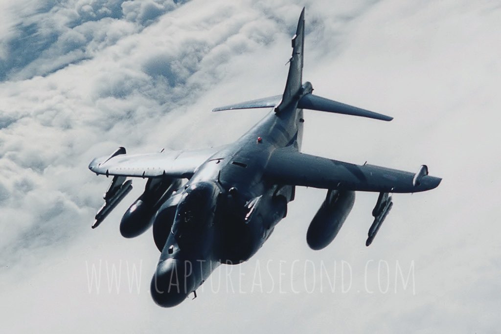 Up above the clouds, 1998. #airtoair #air2air #royalnavy #fleetairarm #shar #seaharrier #harrier #jfh #hover #airpower #fighter #flight #fastjet #aviation #avgeek #captureasecond #harrierfriday