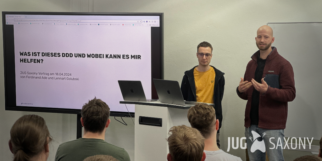 #Slides und Links zum Talk 'Was ist dieses #DDD und wobei kann es mir helfen' von @145ferdi und Lennart Golubski von @codecentric sind online. Danke an alle! jugsaxony.org/timeline/2024/… #JUGSaxony #Meetup #DomainDrivenDesign #Softwareentwicklung #Sachsen #Zwickau #ITinSachsen