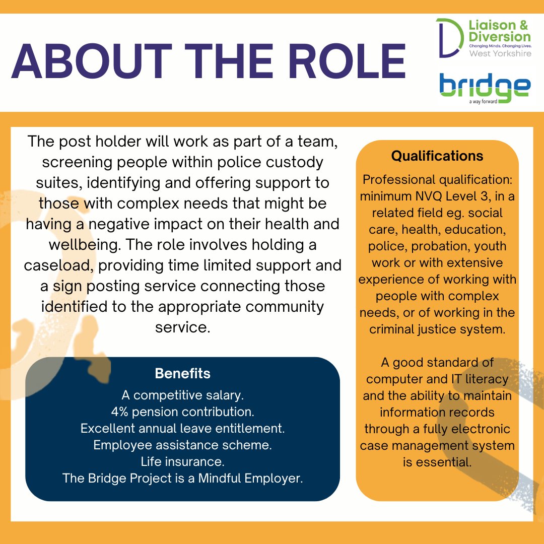 📢 We are seeking a Support Time Recovery Worker to join our Wakefield team, swipe ➡ for more about the role.
Interested? Scan the QR code or click on the below link for further information and application details!
thebridgeproject.org.uk/vacancies/supp…

#JobAlert #HiringNow #wakefieldjobs