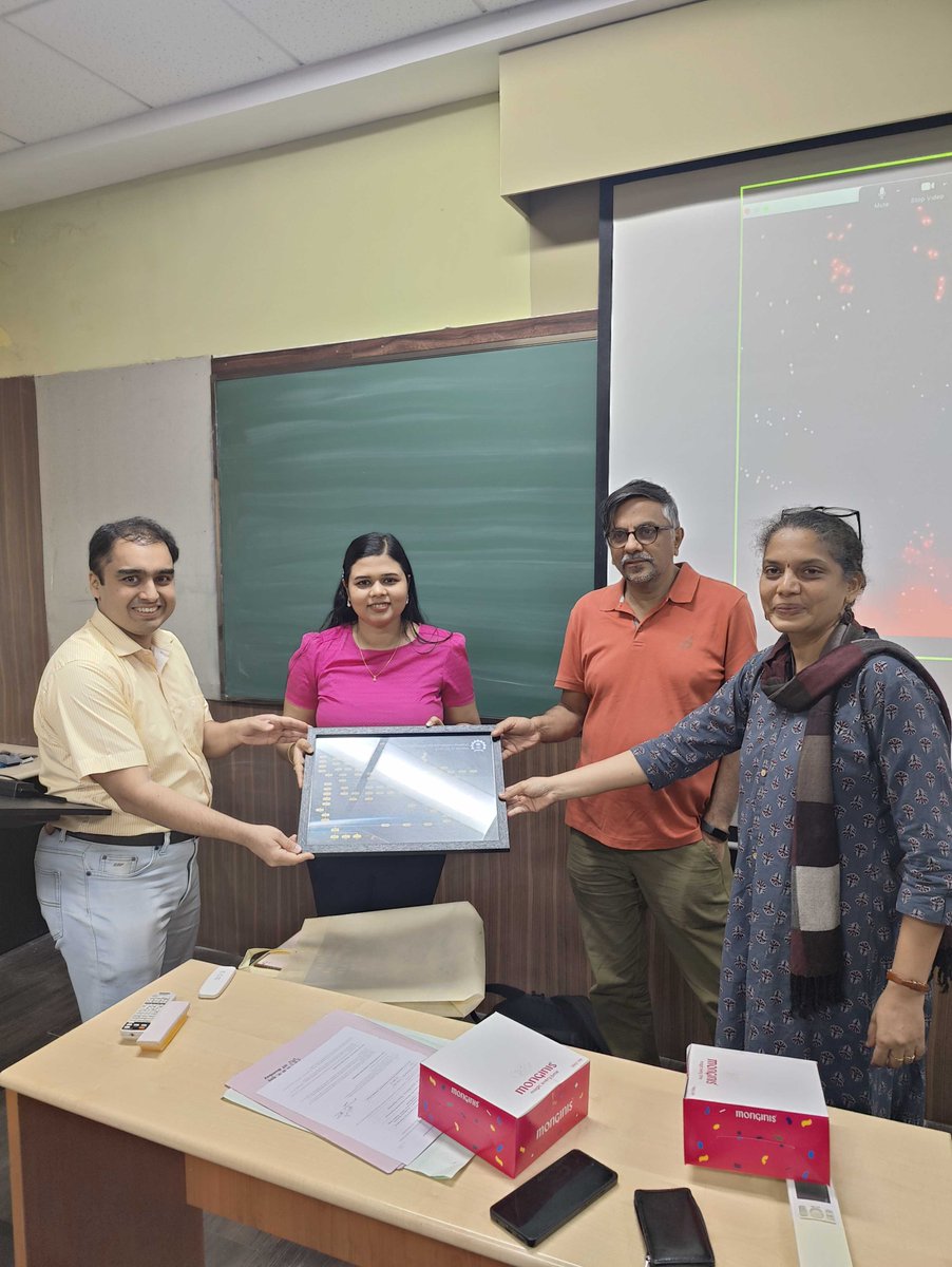Congratulations to my second IITB PhD student Divita Saraogi on successfully defending her thesis on 'Deciphering Cosmic Fireworks - Localisation and Polarisation studies of Gamma Ray Bursts': spanning billions of light years and two space telescopes: AstroSat, @dakshasats !