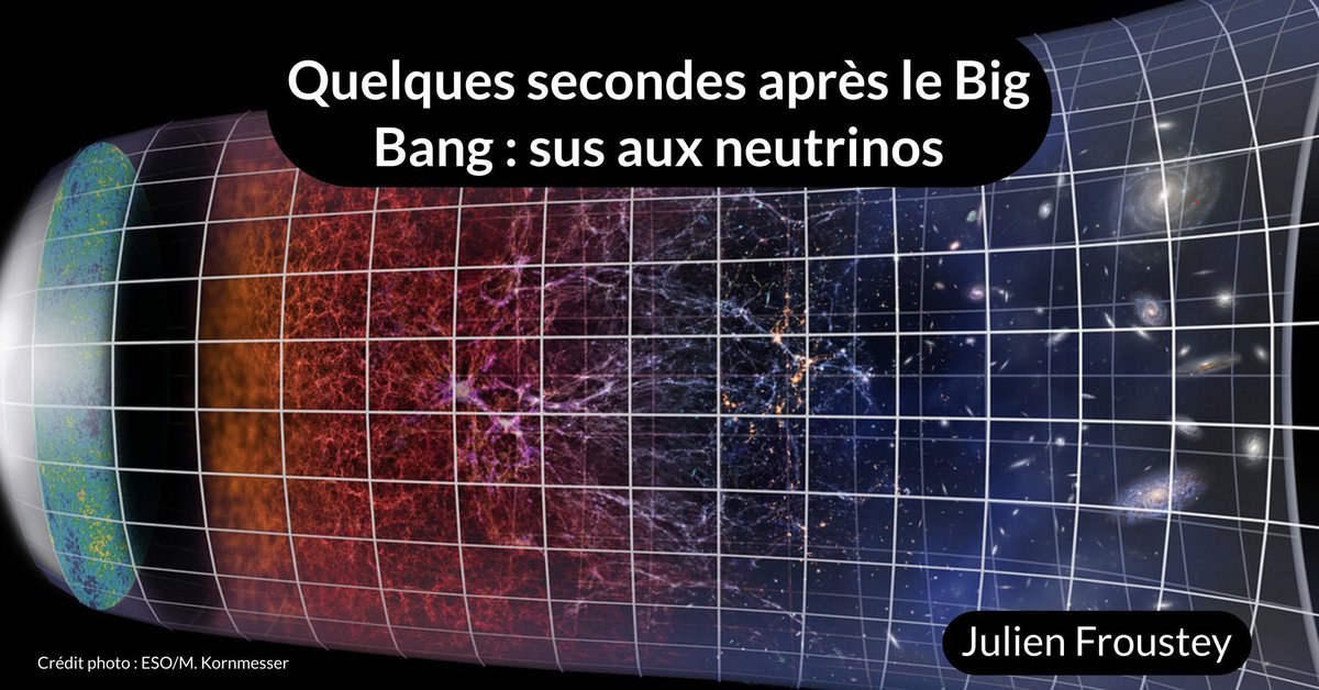 Nouvel article du Rayon : « Quelques secondes après le Big Bang : sus aux neutrinos » 🎇 📌 Le lien : buff.ly/3VXoYDQ Les trois premières minutes après le Big Bang sont cruciales pour comprendre le fonctionnement de l’Univers.