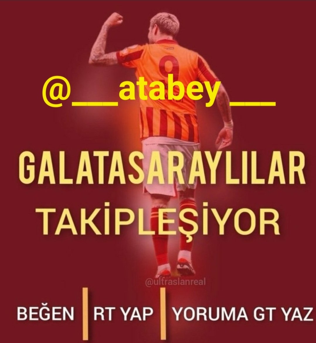 REKOR TAKİPLEŞME BAŞLIYOR HERKESE ANINDA GT VAR🟨🟥 📍RT YAP 🎯 📍GT YAZ 🎯 📍BEGEN 🎯 YORUM ATAN HERKESİ TAKİP EDEREK BİRLİKTE BÜYÜYELİM! 🦁🦁 #GSLİLERTAKİPLEŞİYOR #GALATASARAYlılarTakiplesiyor