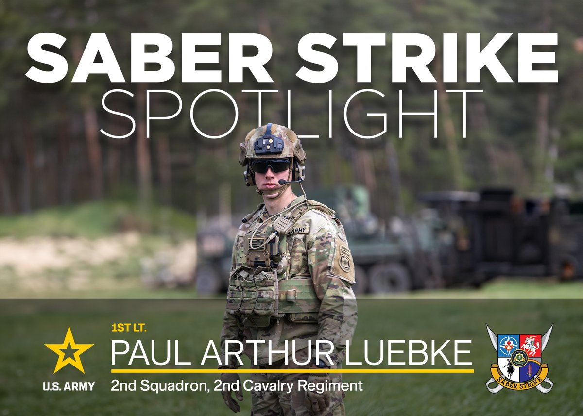 USArmyEURAF's tweet image. #KnowYourDefender 

Meet 1st Lt. Paul Arthur Luebke, an infantry officer w/ #2CR, who is currently participating in the #DefenderEurope 24 exercise #SaberStrike 24 in the Bemowo Piskie Training Area in 🇵🇱

#DEFENDER 24 is linked to @NATO’s #SteadfastDefender, and DoD’s #LSGE24