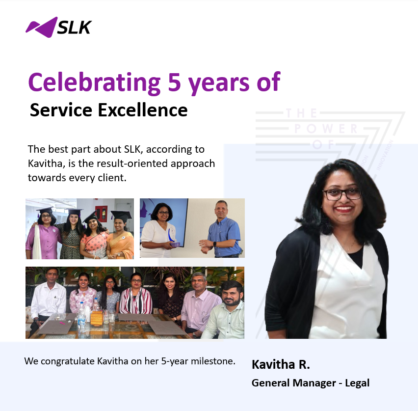 SlkSoftware's tweet photo. Kavitha reflects on her 5years at @SLK with a heart full of gratitude & pride. Over the years, Kavitha has been an active builder of our shared successes. Kavitha is eager to explore new possibilities with her team. Here's wishing her continued success!
#lifeatSLK #Powerof7 https://t.co/XKBrsT7kgq