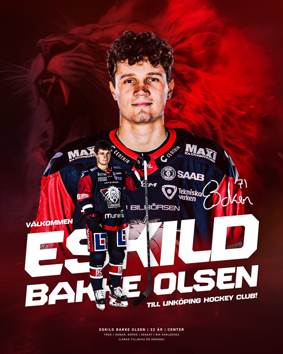 LHChockey's tweet image. 👋 Varmt välkommen, Eskild Bakke Olsen!

Den 22-årige centern Eskild Bakke Olsen har tecknat ett tvåårsavtal med Linköping Hockey Club. Bakke Olsen kommer att lånas ut till BIK Karlskoga under den kommande säsongen.

🔗 Läs mer här: brnw.ch/21wIYlB