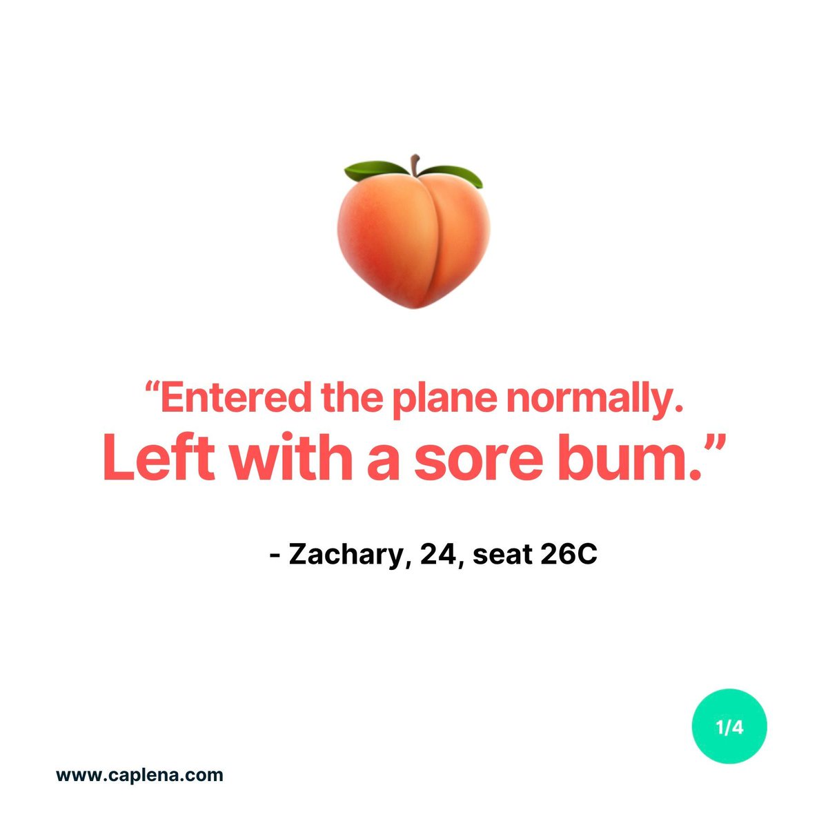 CaplenaCH's tweet photo. Zachary's story: from normal entry to sore exit. OUCH. Discover why airline insight's experts like Lufthansa love Caplena ✈️. Get started at https://t.co/oTptQUqD2s https://t.co/ozx1iDytDY
