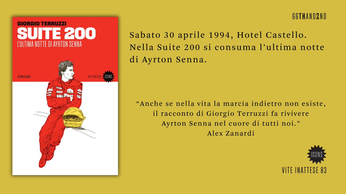 'Suite 200. L'ultima notte di Ayrton Senna' di Giorgio Terruzzi torna in libreria in una nuova edizione per la serie Icons, a trent'anni dalla scomparsa dell'indimenticato campione della Formula 1.