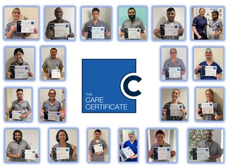 Congratulations to all 46 of our Healthcare Support Workers who completed their Care Certificate in February and March. The Care Certificate is a nationally recognised award and achieving this certificate shows the commitment and dedication of colleagues to their role.
