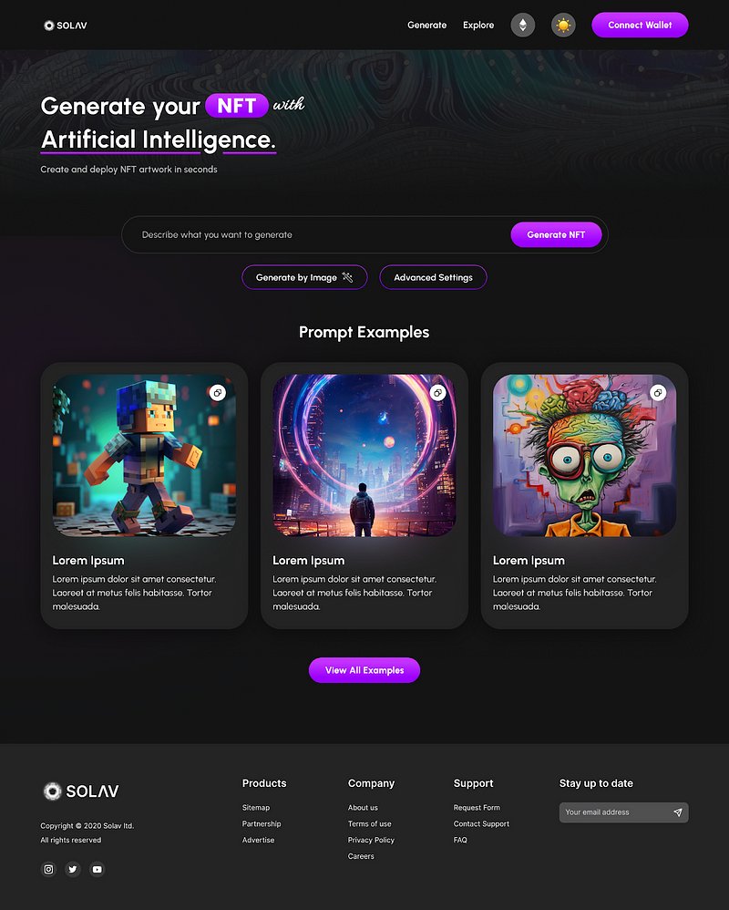 🚀 Attention Crew! $SOLAV is revolutionizing the NFT space with our cutting-edge generative AI-based NFT generation feature. Get ready to experience the future of digital assets! Stay tuned for the launch and explore more at app.solav.io. #SOLAV #NFT #AI
