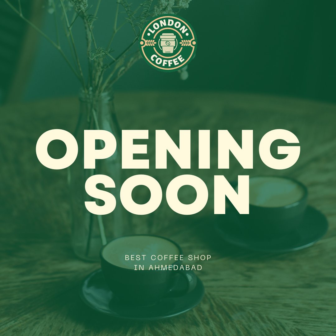 Counting Down to the Grand Opening of London Coffee! Stay Caffeinated, Londoners!

#OpeningSoon #londoncoffee #CoffeePassion #londoncoffeeindia #londoncoffeefranchise #londoncoffeeahmedabad