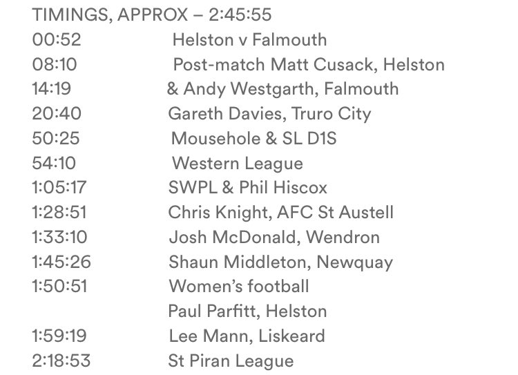 Another late night to bring you up to the minute reaction from football events in Cornwall happening on a Thursday evening. Here’s the latest RAPPO & DEACS @SoccerPodcast on various popular links open.spotify.com/episode/4QHiFu… podcasters.spotify.com/pod/show/corni… podcasts.apple.com/gb/podcast/cor…