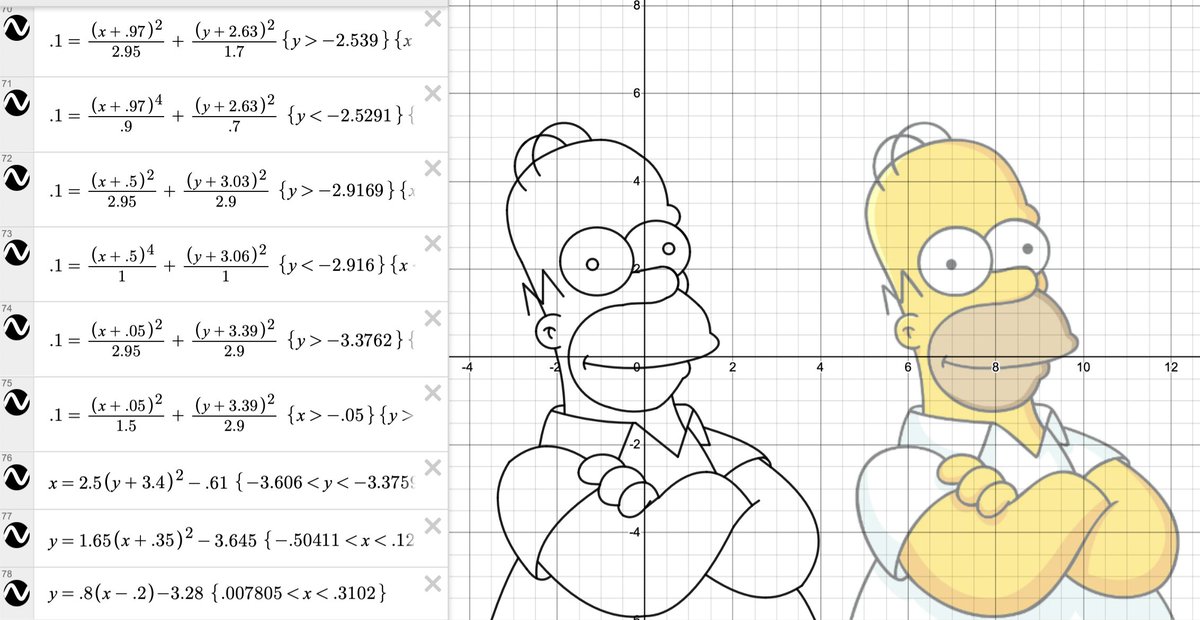 Precalc ss #MathArt via @Desmos - Happy #SimpsonsDay 🧑‍🎨🎨 #MathPlay🧮

#CodeBreaker🦾 #ITeachMath #MTBoS #STEM #MathIsFun #EdTech #TheSimpsons #HomerSimpson

🔗desmos.com/calculator/aof…