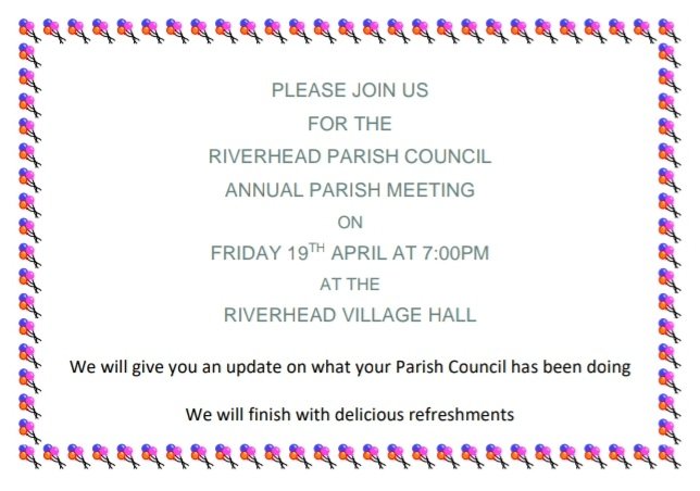 RiverheadParish's tweet photo. Do join us this evening at 7pm in the Village Hall for our Annual Parish Meeting. Refreshments available.

#RiverheadKent https://t.co/odjKYuHSLx