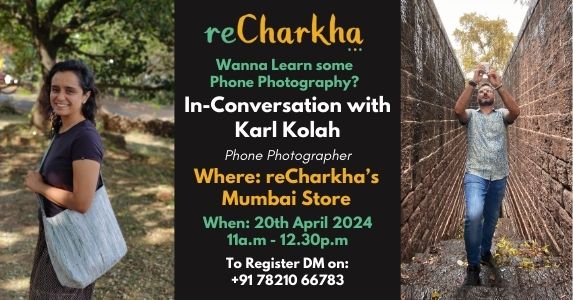 Conducting phone photography tomorrow at @recharkha store at Khar Mumbai. Register and join in!

#TeamPixel #WhatKarlLoves #PhonePhotography