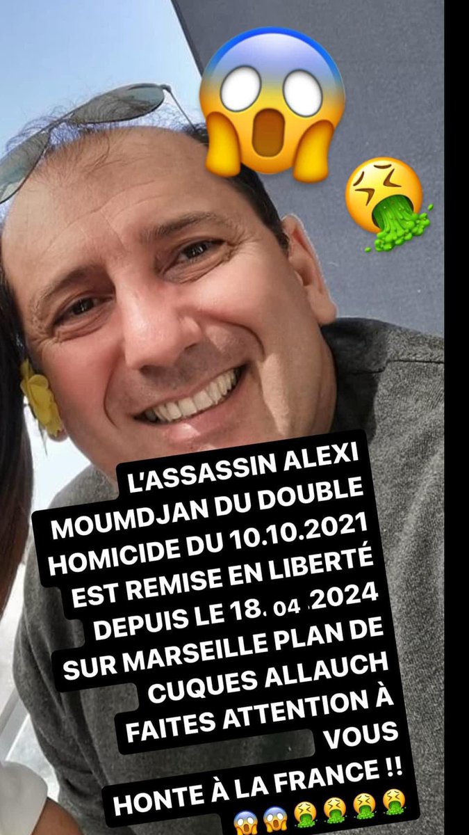 PatrieAltruiste's tweet photo. À faire circuler s’il vous plaît! L’auteur de la tuerie qui avait eu lieu Allauch dans le 13 a été remis en liberté après seulement 3 ans en ne sera pas plus inquiété ! S’est tout simplement un scandale 🤬🤬 c’est quoi cette justice foireuse? #justicepourKarine https://t.co/coJ3V1wvpq