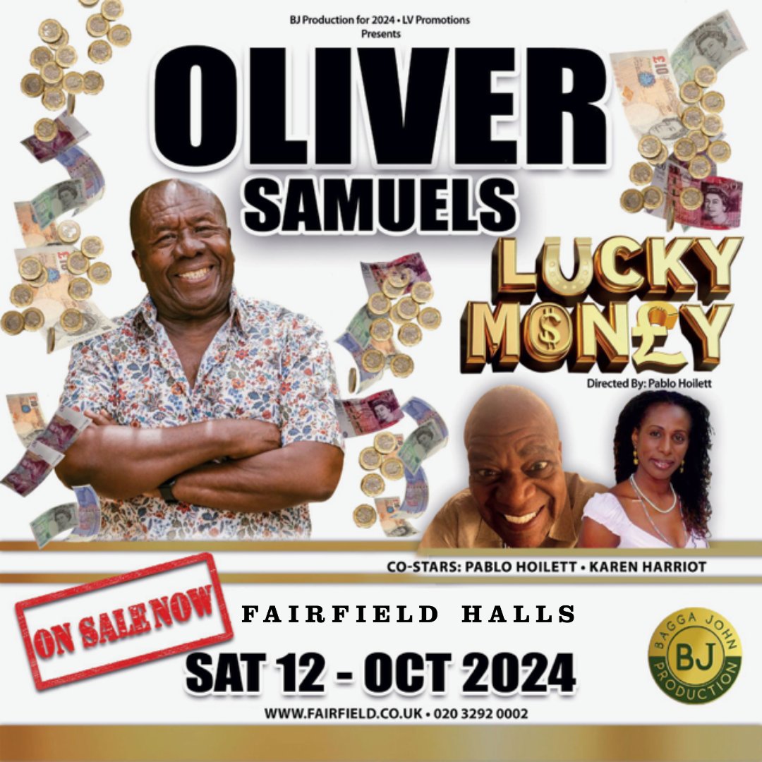 **NEW ON SALE** Back by public demand, Oliver Samuels, the king of Jamaican comedy, returns for another Black History Month special in October with another knee slapping, foot stamping comedy. 🤣 Lucky Money: Oliver Samuels 📅 Sat 12 October 2024 🎟 pulse.ly/1hdvzzhe6l