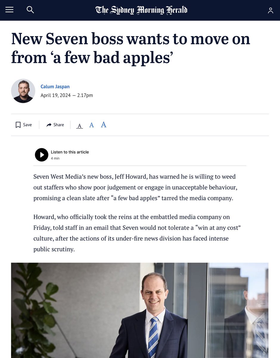 How the fuck do @channel7 “move on” from their cruel, nasty, misogynist shit which includes paying millions to try to protect the reputations of a rapist and a war criminal (among other deadshits) when the biggest and baddest bad apple of them all owns the fucking company?…