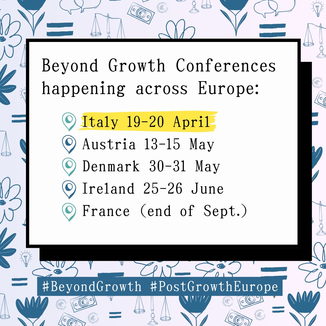 This afternoon at 2pm CEST the first of a series of #BeyondGrowth conferences across Europe is starting in the Italian Parliament. You can live stream today's session in Rome 📺 bit.ly/49OE5CF And check out the other conferences happening. 🔍 bit.ly/49LibjZ