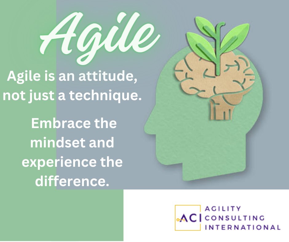 Agile is an attitude, not just a technique. Embrace the mindset and experience the difference!

 #AgileCulture #EmbraceChange #ContinuousImprovement #AgileLeadership