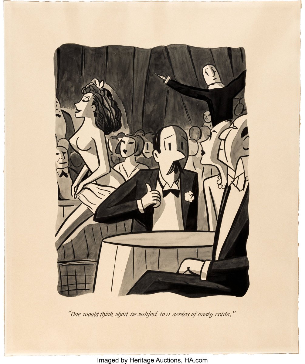 'One would think she'd be subject to a series of nasty colds.' Original art The New Yorker, October 23, 1937 Peter Arno: Prone to Illness? attemptedbloggery.blogspot.com/2024/04/peter-… #PeterArno #TheNewYorker