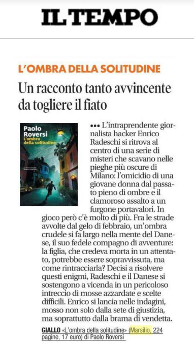 'L'ombra della solitudine: un racconto tanto avvincente da togliere il fiato'
Un intreccio di misteri, azione e vendetta ti aspetta nelle pagine del libro con protagonista #EnricoRadeschi
#lombradellasolitudine #gialli #paoloroversi #libri #crime #romanzo libri.paoloroversi.me/libro/l-ombra-…