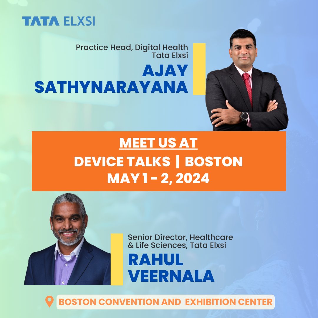 tataelxsi's tweet photo. Excited to announce Tata Elxsi's participation at DeviceTalks Boston on May 1–2! Meet our experts, Ajay Sathyanarayana and Rahul Veernala, to exchange insights on technology and industry trends.

Book a meeting: https://t.co/Wi7DfwcaRs

#DeviceTalks https://t.co/9jtzsgmc5G