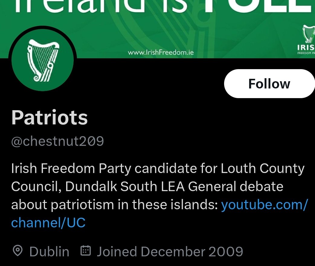 Irish Freedom Party 'nationalism' moment