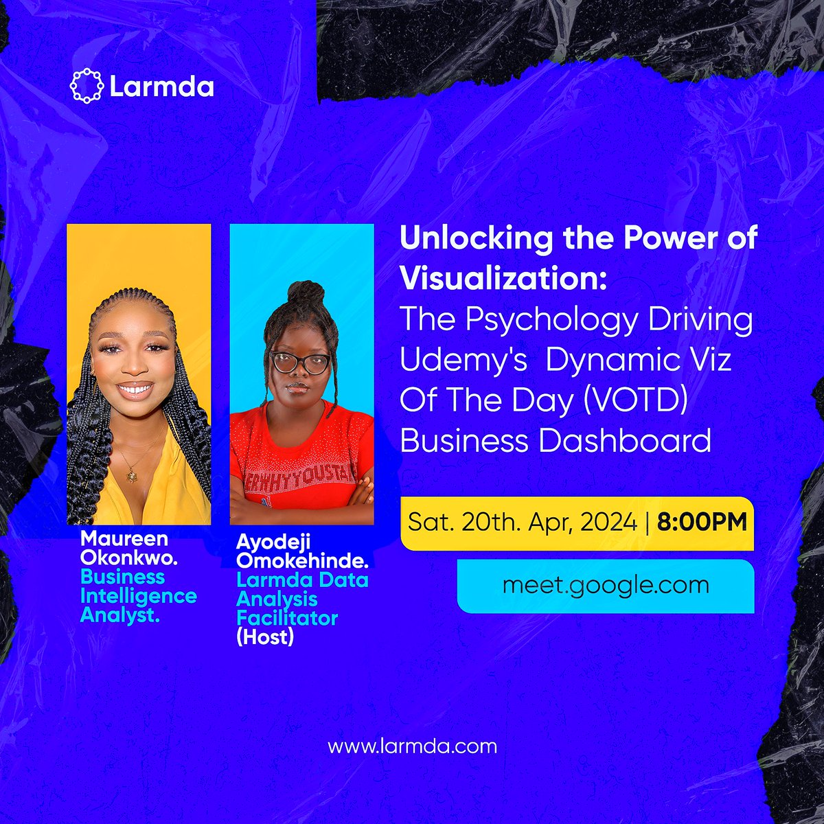 This Saturday by 8:00 PM WAT, @dat_tableau_gal will demstify the psychology behind her #VOTD Udemy Viz

If you're interested in joining the class, please fill out the form below

lnkd.in/djKduJP9

See you on the call!

#Tableau #dataviz #dataanalysis #datafam