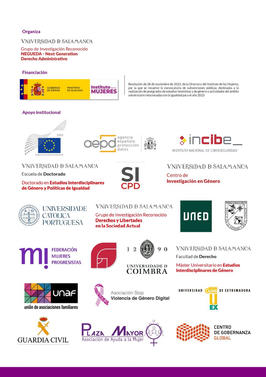 Negueda_Usal's tweet photo. 🆕 ¡Ya tenemos el programa definitivo!
👾 Repensando el elemento tecnológico en clave de igualdad: hacia el humanismo digital 💜
🔹 9 y 10 de mayo 
🔹 Facultad de Derecho 
¡Estáis a tiempo de inscribiros y mandar vuestras comunicaciones! 
👉 https://t.co/3WQgv0hFQd https://t.co/fbMZCtdCK8