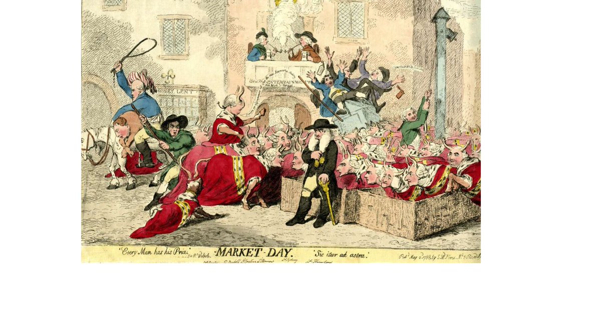 Another reference to Lord Montfort, this time very different from the piggy-back riding character of the Newmarket anecdote. Here he is depicted as a fierce dog rounding up the opposition peers at the time of the Warren Hastings trial. @Chris_JMonaghan #HistParl #twitterstorians