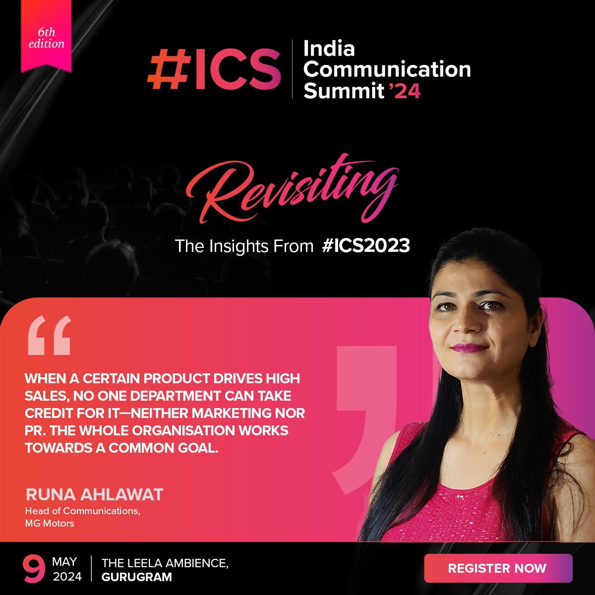 Let's revisit some inspiring quotes from Runa Ahlawat, Head of Communications at MG Motors, from #ETICS 2023 as we gear up for ET ICS 2024.

Register now: bit.ly/49TV4EE

#CommunicationSummit #PR #ReputationManagement #ETICS2024