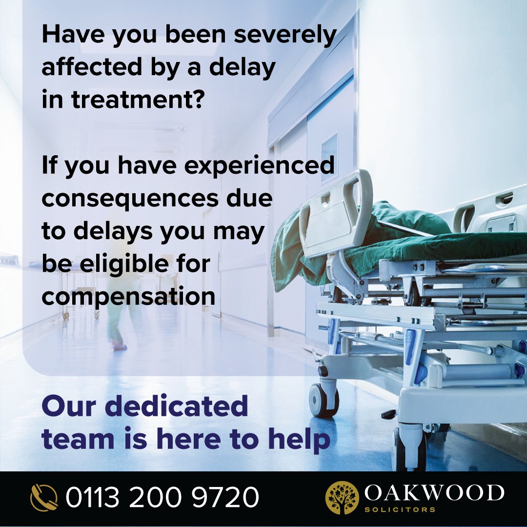 Have you been waiting over eighteen months for an appointment with your specialist? You are not alone. Call Oakwood Solicitors today on 0113 200 9720 or visit oakwoodsolicitors.co.uk/medical-misdia… #OakwoodSolicitors #MedicalNegligence