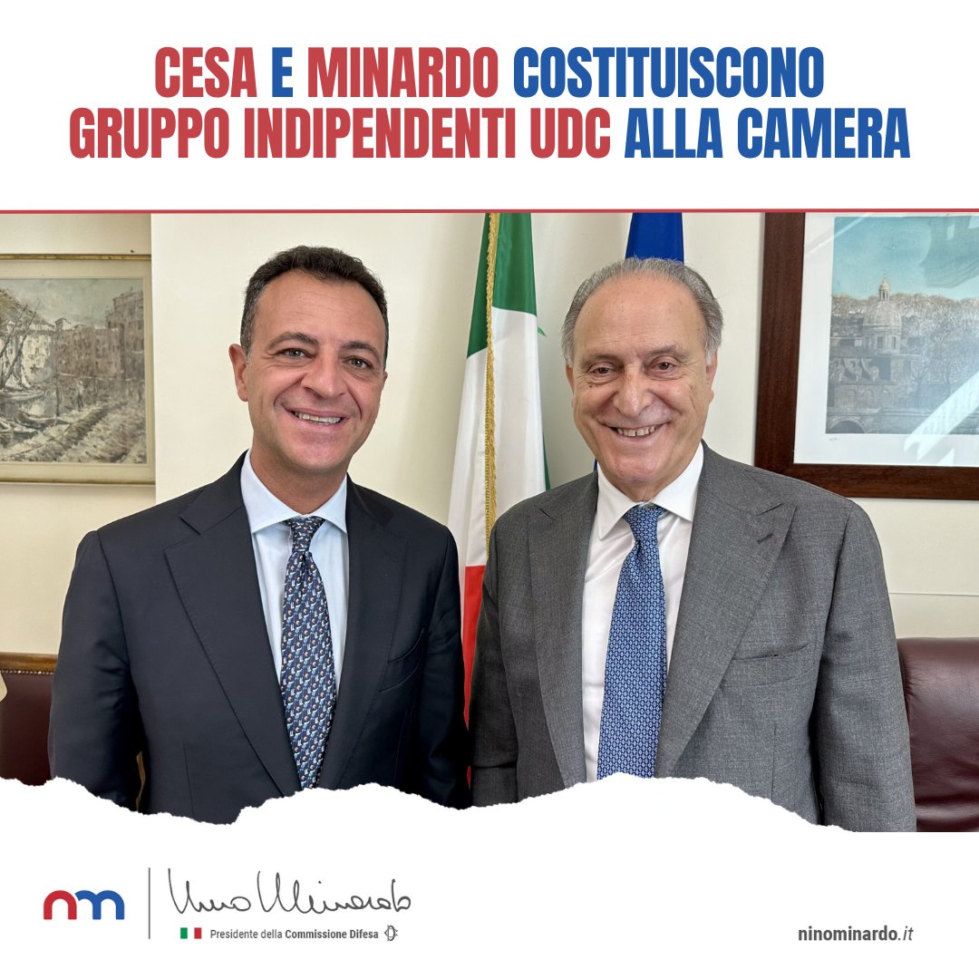 NinoMinardo's tweet photo. Al via l'iter di costituzione della componente @UdcIta  alla Camera dei Deputati come previsto dall'accordo politico tra la Lega e UDC. Il primo nucleo dello scudocrociato a Montecitorio vedrà la mia presenza e quella del segretario nazionale dell'UDC Lorenzo Cesa. https://t.co/XH4R5dVDmX